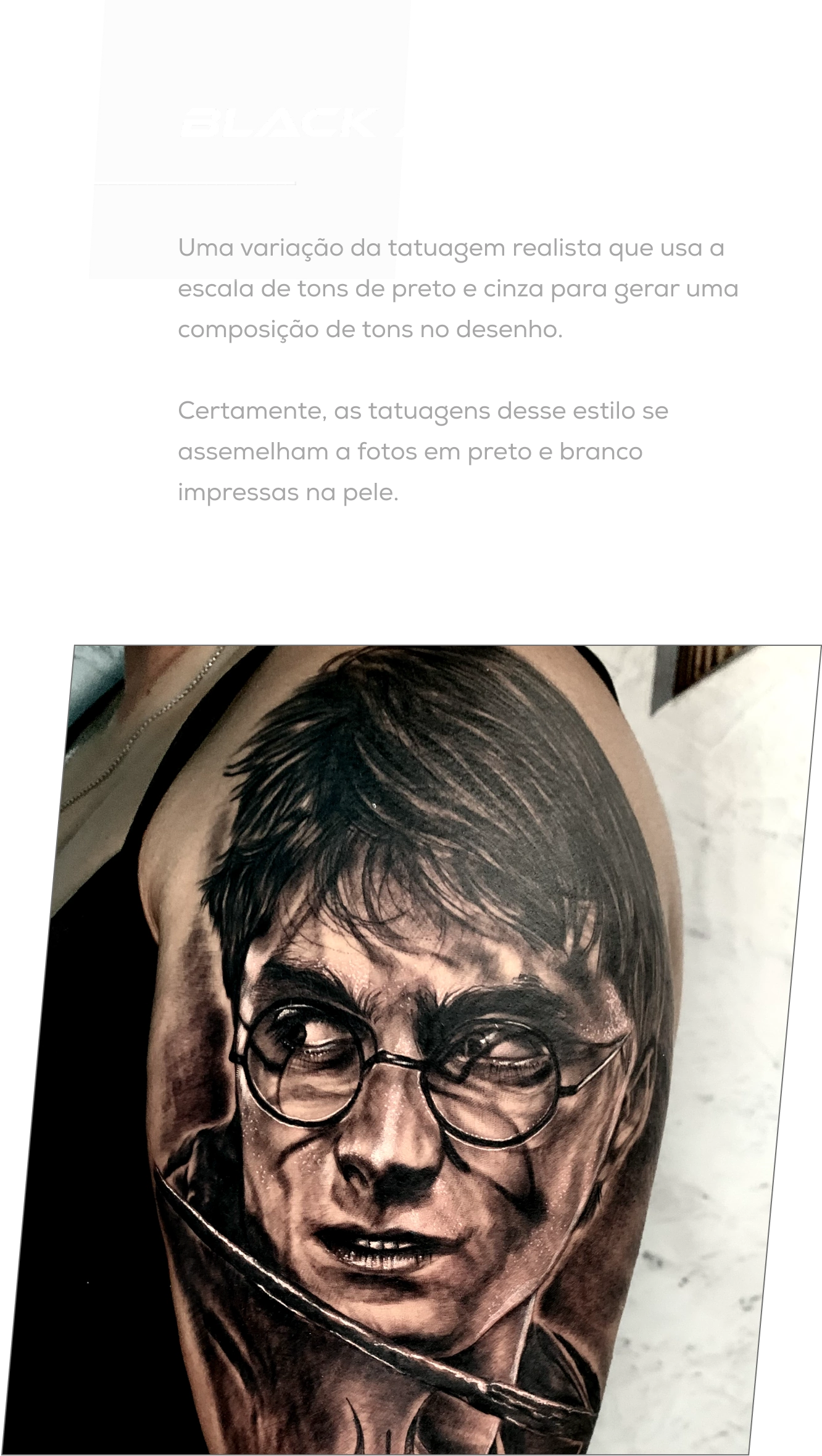 Exemplo de tatuagem no estilo Black and Gray
