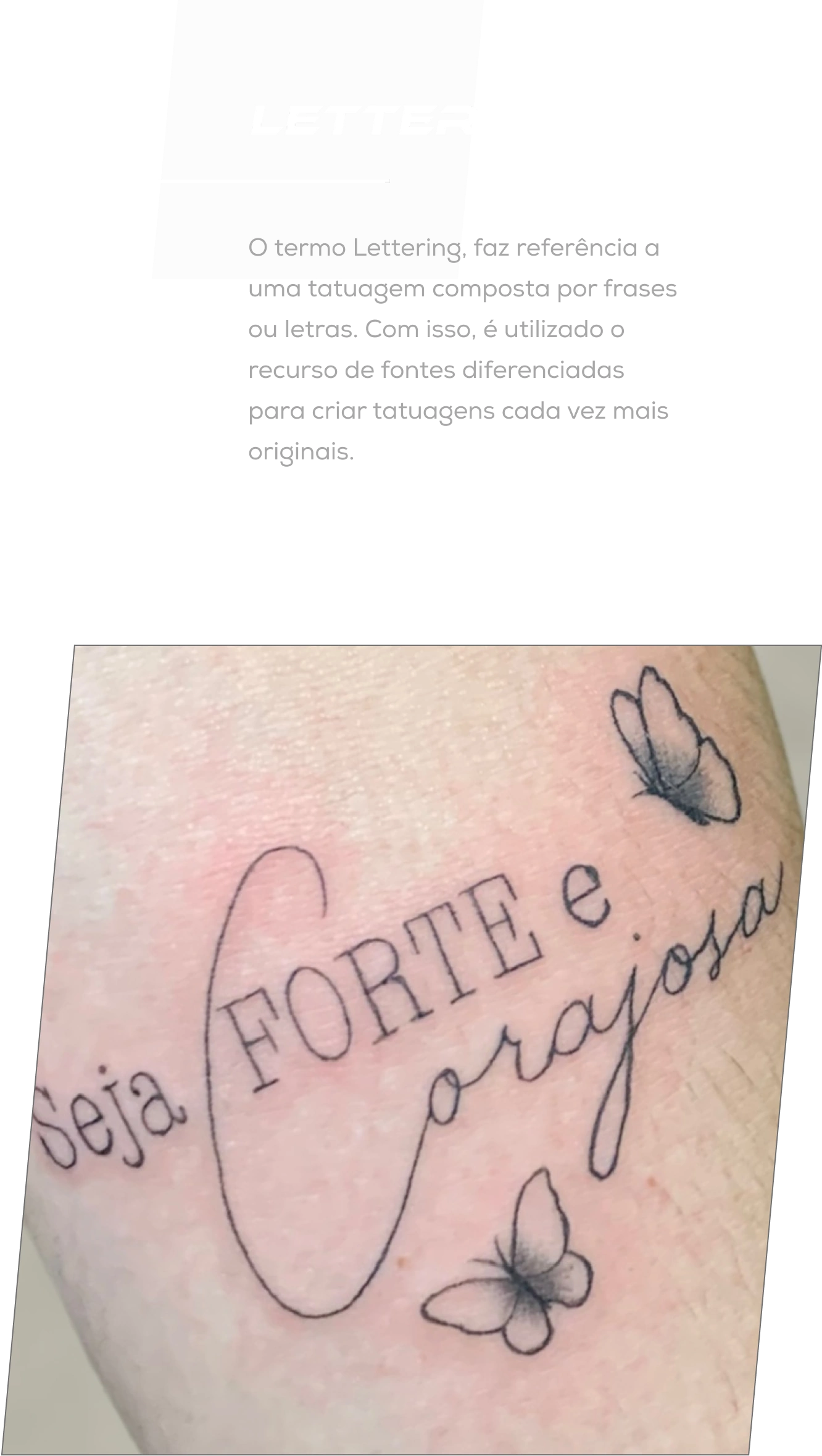 Exemplo de tatuagem no estilo Lettering