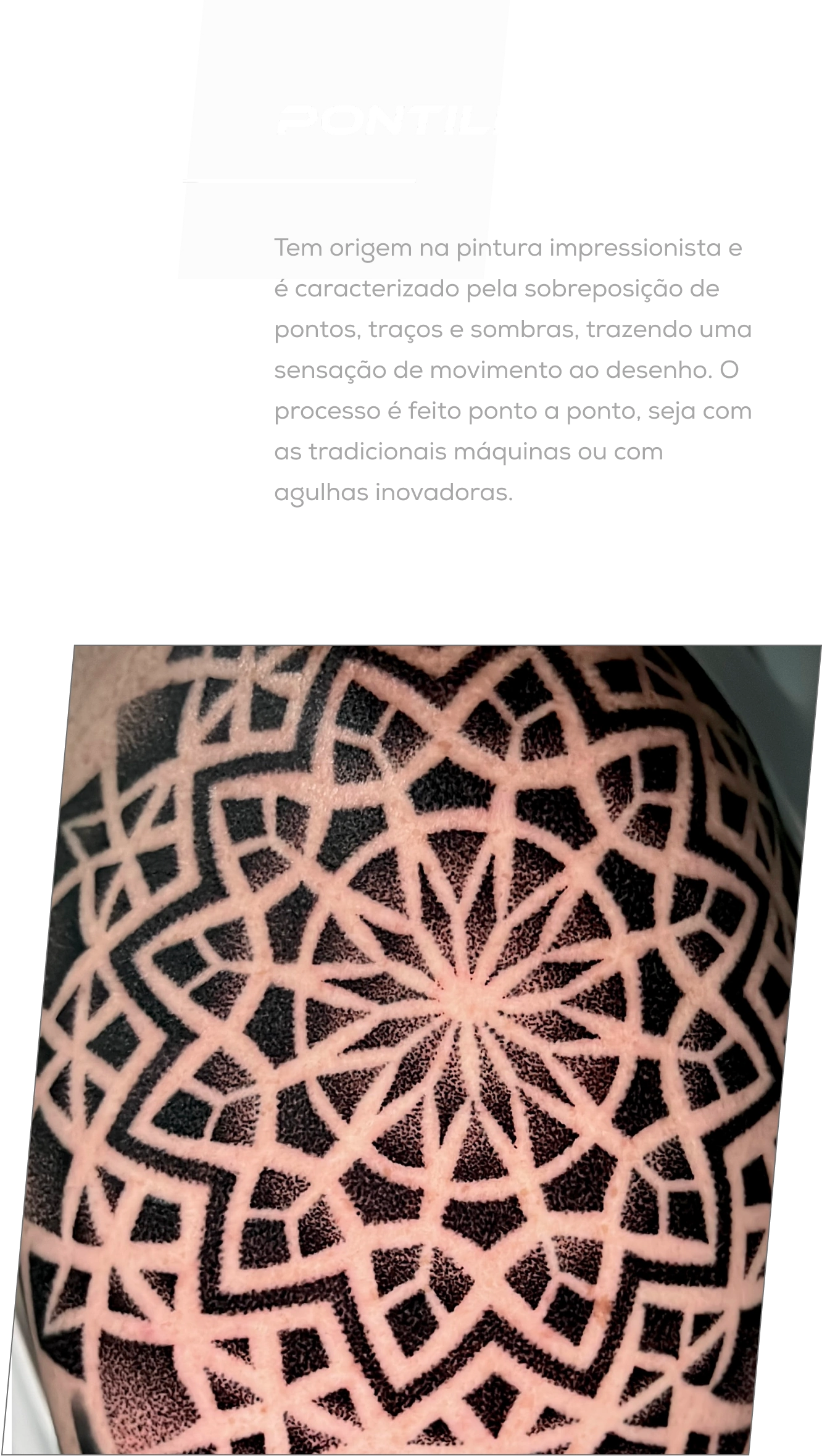 Exemplo de tatuagem no estilo Pontilhismo