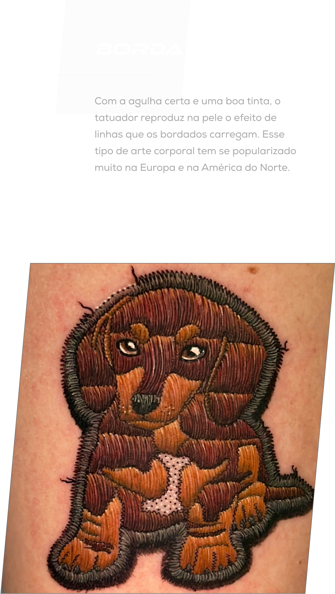 Exemplo de tatuagem no estilo Bordado