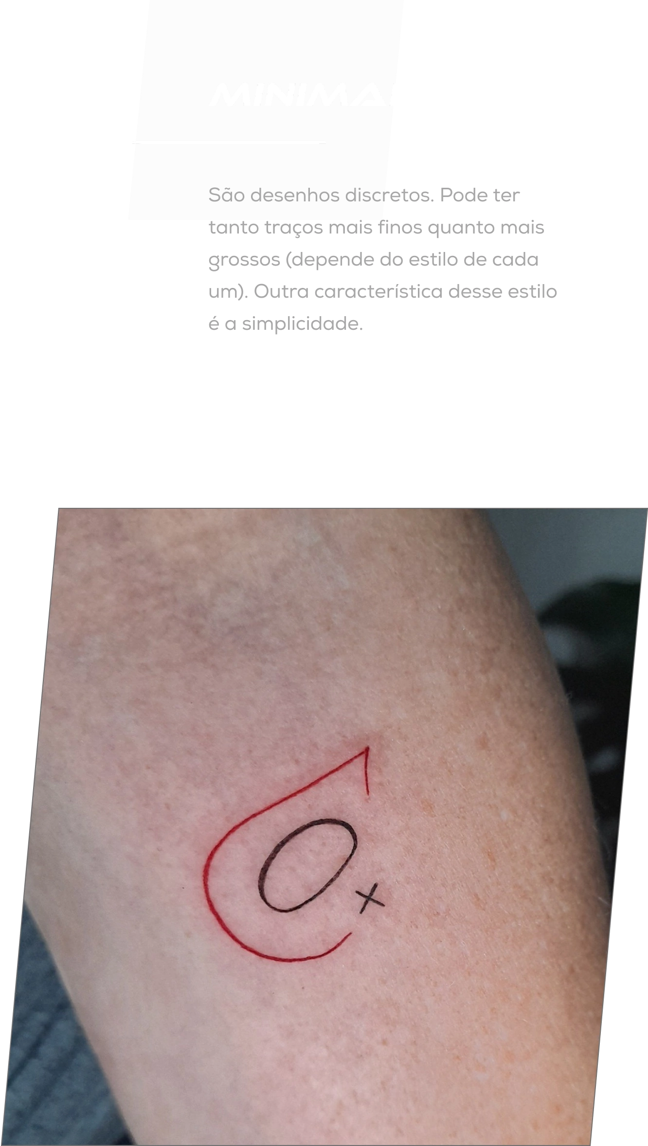 Exemplo de tatuagem no estilo Minimalista