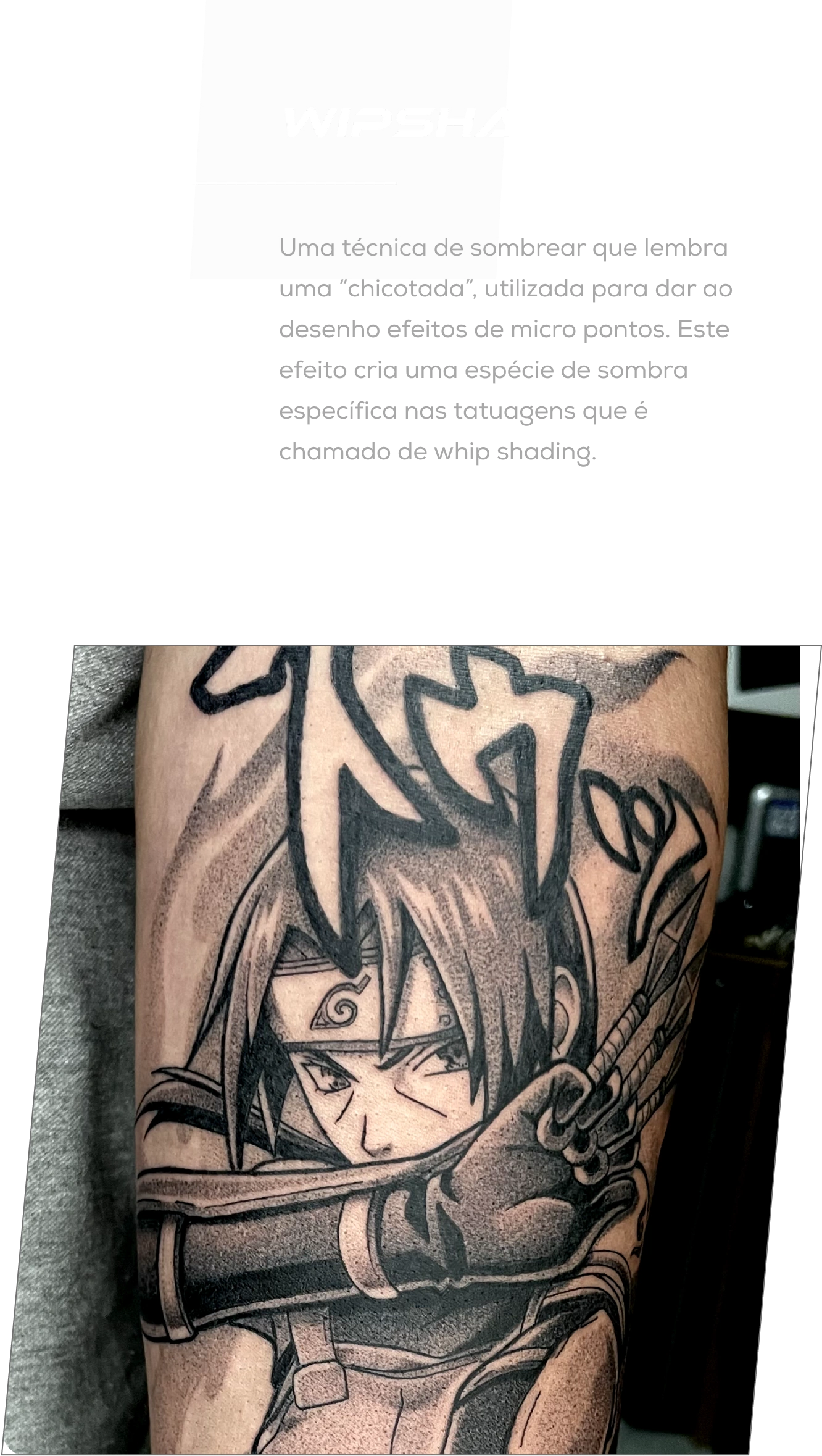 Exemplo de tatuagem no estilo Whip Shading