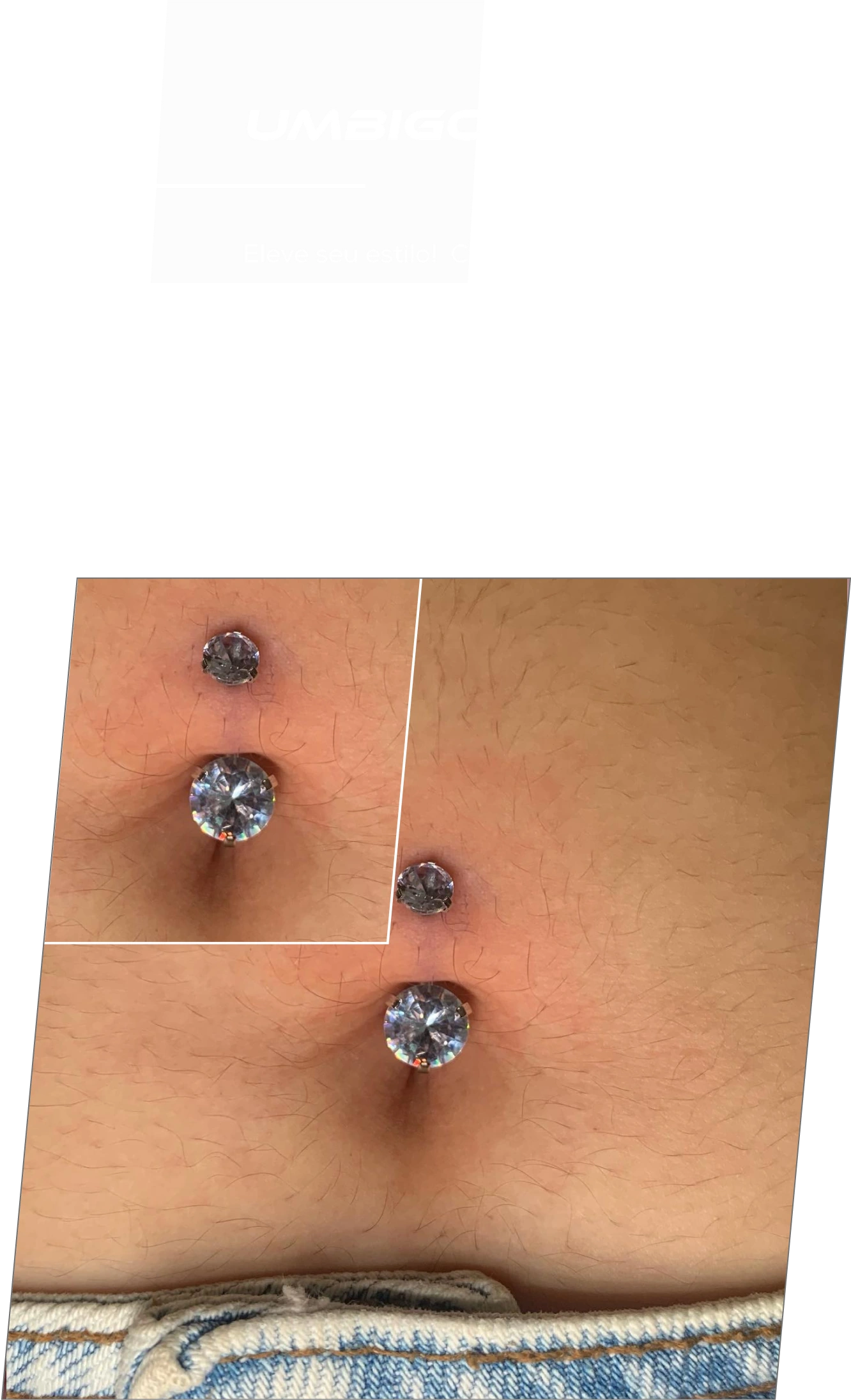 Exemplo de aplicação de piercing Umbigo